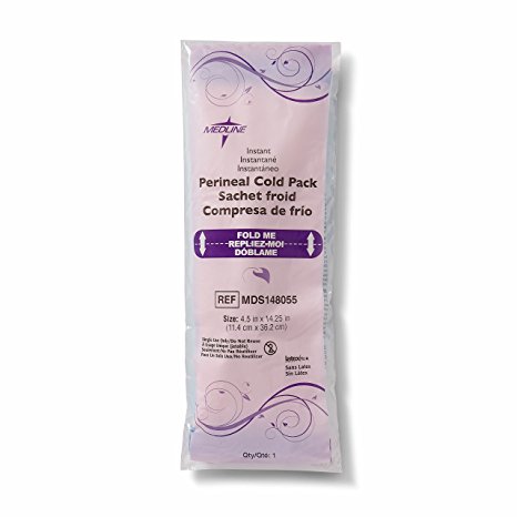 Medline Deluxe Perineal Cold Packs with Adhesive Strip, 4.5" x 14.25" (Pack of 24), postpartum, great for new moms