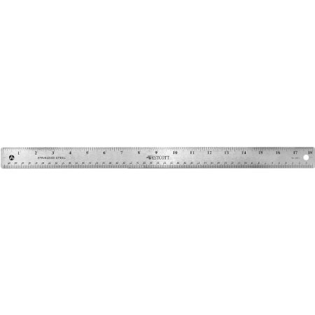 Westcott Stainless Steel Office Ruler With Non Slip Cork Base 18 Inches