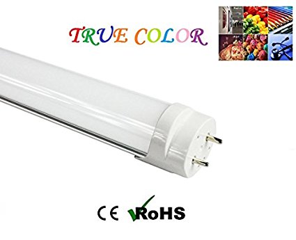 Fulight True-Color ¤ T8 LED Tube Light (Dimmable)- 4FT 48" 18W (32W Equivalent), Cool White 4500K, FO32/950/CW, F32T8, F34T12, Double-End Powered, Frosted Cover - Full Spectrum with 95CRI
