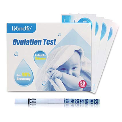 Wondfo Ovulation Strips Ultra Early Result Detection Kits Highly Sensitive Fast Home Self-Checking, Pack of 50