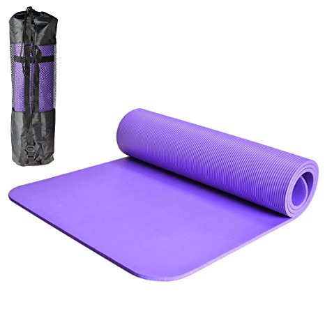 iTECHOR Exercise Health Yoga Mat Eco-Friendly NBR 0.39IN Thick Comfort Non-Slip Fitness Mat - Purple