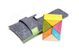 6 Piece Tegu Pocket Pouch Prism Magnetic Wooden Block Set Tints