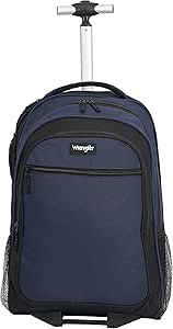 Wrangler Dobson Collection Featuring Duffel Travel and Leisure, Blue, 19" Rolling Backpack