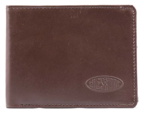 Big Skinny Men's Slimline Leather Bi-Fold Slim Wallet, Brown