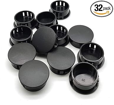 Sink Hole Plug 3/4 Inch Shelf Peg Hole Plugs Black Set of 32