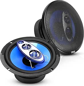 Pyle Four-Way Sound Speaker System - Pair 8" Four-Way Quadriaxial Loud Audio, Non-fatiguing Butyl Rubber Surround, 500W w/ 4 Ohm Impedance and 3/4" Piezo Tweeter for Car Component Stereo - PL84BL