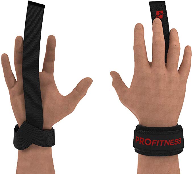 ProFitness Weight Lifting Straps: Heavy Duty Strap Improves Grip for Weightlifting, Powerlifting, Bodybuilding & Deadlift | Neoprene Padded Wrist Wraps Provides Support | for Men & Women