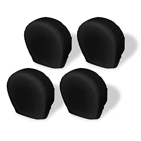 Explore Land Tire Covers 4 Pack - Tough Vinyl Tire Wheel Protector for Truck, SUV, Trailer, Camper, RV - Universal Fits Tire Diameters 29-31.75 inches, Black