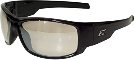 Edge HZ111AR Caraz Wrap-Around Safety Glasses, Anti-Scratch, Non-Slip, UV 400, Military Grade, ANSI/ISEA & MCEPS Compliant, 5.04" Wide, Black Frame/Anti-Reflective Clear Lens