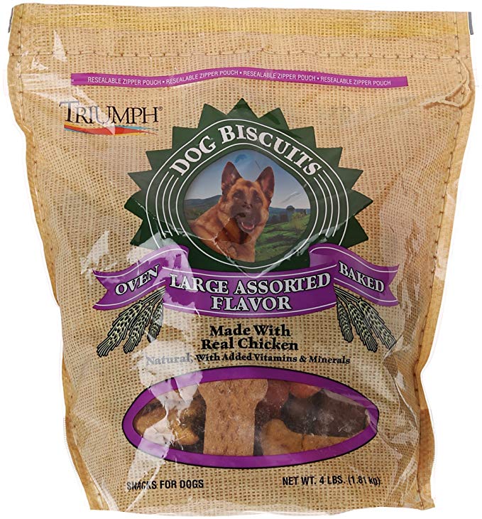 Triumph Large Assorted Dog Biscuits, 4 Pounds Per Bag