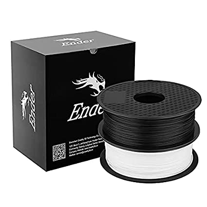 Creality 3D Official 1 Pack 1 Black 1 White PLA Filament 1.75mm 1KG 2.2 lbs 3D Printer Filament 3D Printer Accessories 1kg Spool for All FDM 3D Printer