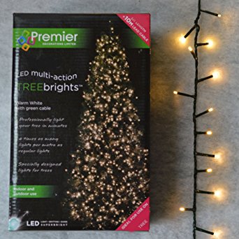 1,500 LED (37.5m) Premier TreeBrights Cluster Christmas Tree Lights Warm White