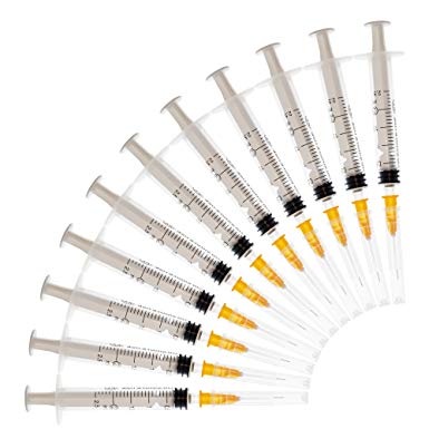 50Pack-2.5ml Syringes with 23G 1inch Needles,Disposable Sterile Syringe with Needle Plastic Syringe