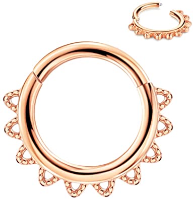 316l Surgical Steel Septum Jewelry 16 Gauge Hinged Spiked Septum Clicker 8mm Daith Earrings Hoop Silver/Gold/Rose Gold