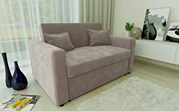 Direct Furniture "Ravena 2-Seater Sofa Bed with Side Pocket Storage, Chenille, Taupe