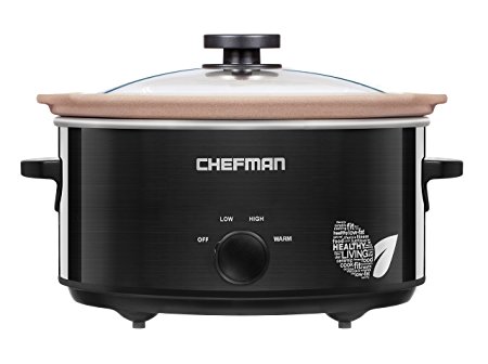 Chefman RJ15-5-N Natural Slow Cooker - All Natural Chemical-Free Stovetop, Oven, and Dishwasher Safe Naturally Nonstick 5 Quart Slow Cooker