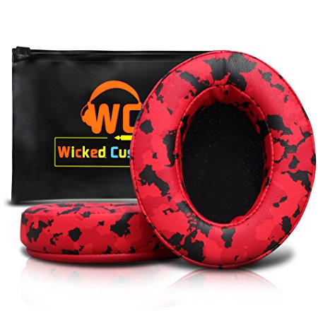 Upgraded Replacement Ear Pads For Audio Technica ATH M50X - Also Compatible With M50/M40X/M40/Sony MDR/Monoprice 8328 And Many More Oval Shaped Headphones (Red Camo)