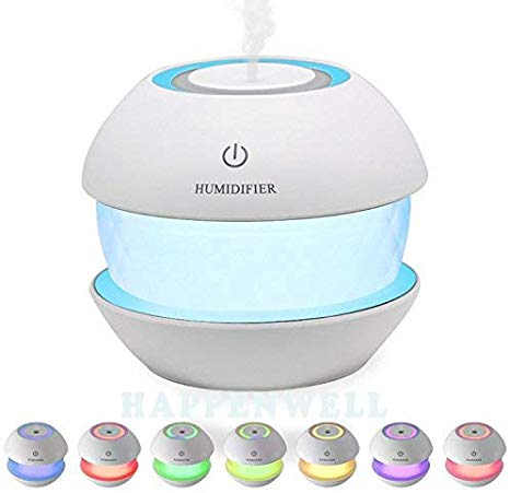 HappenWell Magic Diamond Cool Mist Humidifiers Essential water Diffuser Aroma Air Humidifier With Led Night light Colorful Change For Car, Office, Home
