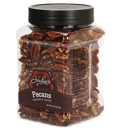 Jaybee’s Whole Roasted Salted Pecans - Great for Gift Giving or As Everyday Snack - Reusable Container - Certified Kosher