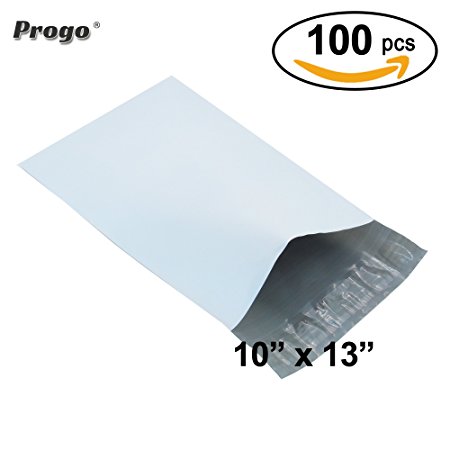 Progo 100 ct 10x13 Self-seal Poly Mailers. Tear-proof, Water-resistant and Postage-saving Lightweight Plastic Shipping Envelopes / Bags.