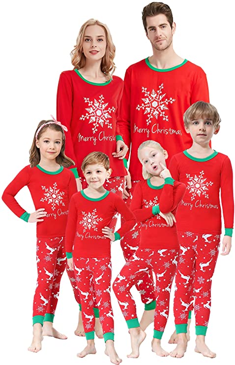 Family Matching Christmas Pajamas Women Cotton Jammies Men Clothes Sleepwear Long Sleeve Pjs