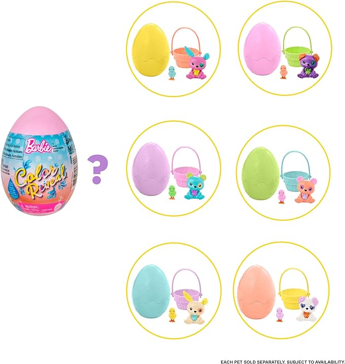 Mattel - Barbie Color Reveal Easter Egg, One Surprise Color Reveal with Each Transaction