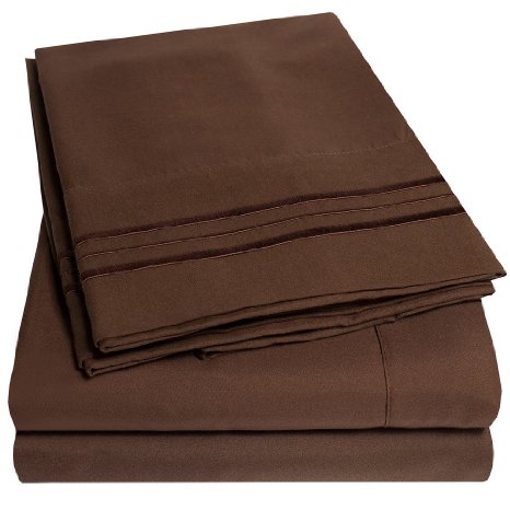 1500 Supreme Collection Bed Sheets - PREMIUM QUALITY BED SHEET SET & LOWEST PRICE, SINCE 2012 - Deep Pocket Wrinkle Free Hypoallergenic Bedding - Over 40  Colors - California King, Brown