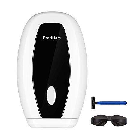 PretiHom IPL Hair Removal System, Body and Facial Hair Removal Permanent Light Devices Professional for Women and Man Painless 600,000 Flashes Epilators for Home Use Face Legs Bikini and Underarm