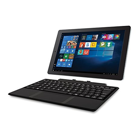 2018 RCA Cambio 2-in-1 10.1" Touchscreen Tablet PC, Intel Quad-Core Processor, 2GB RAM, 32GB SSD, Detachable Keyboard, Webcam, WIFI, Bluetooth, Windows 10, Black