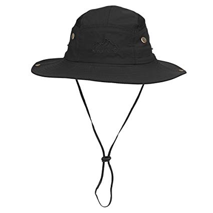 Vadventure Summer Mens and Womens Safari Hat Wide Brim Waterproof Fishing Caps Sun Protection Boonie Hats for Hunting Hiking Camping and Travelling