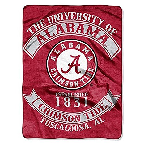 Northwest NOR-1COL080200018RET 60 x 80" Alabama Crimson Tide NCAA Royal Plush Raschel Blanket, Rebel Series