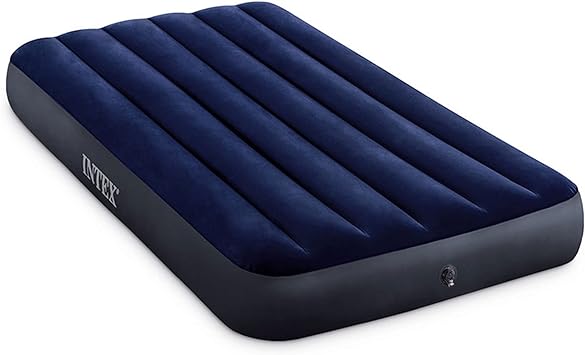 Intex 75 x 39 x 10 Inch Dura-Beam Fiber-Tech Vinyl Standard Downy Air Mattress with Plush Top and 2-in-1 Valve, Twin (Pump Not Included)