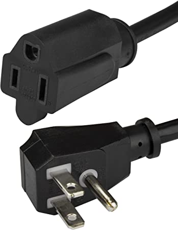 StarTech.com Power Extension Cord - 1.5 ft / 0.5m - Flat - NEMA 5-15P to NEMA 5-15R - Flat Extension Cord - Computer Power Cord (PACF10118IN), Black