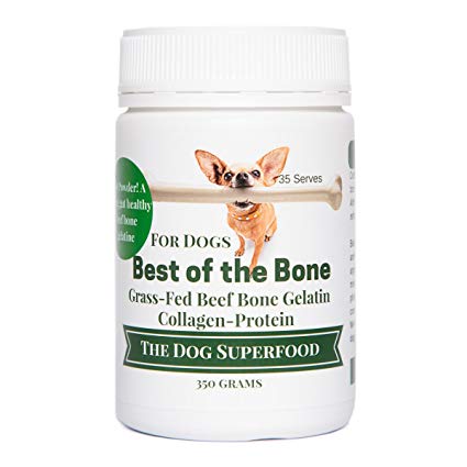 “Bone Broth for Dogs” - Helps Maintain Joints, Treat Arthritis, Increase Bone Density, Improve Fur, Skin and Teeth - Grass Fed Beef Gelatin, Collagen and Amino acids - 12.3 Oz