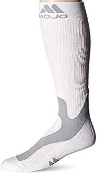 Mojo Compression Socks 20-30 Made with Coolmax and Soft Easy to get on Materials. Medical Graduated Support Socks for Men and Woman Compression Stockings with Cushioned Foot and Heel (XL, White)