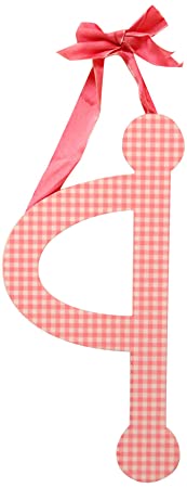 My Baby Sam 9" Pink Gingham Hanging Letter, Q