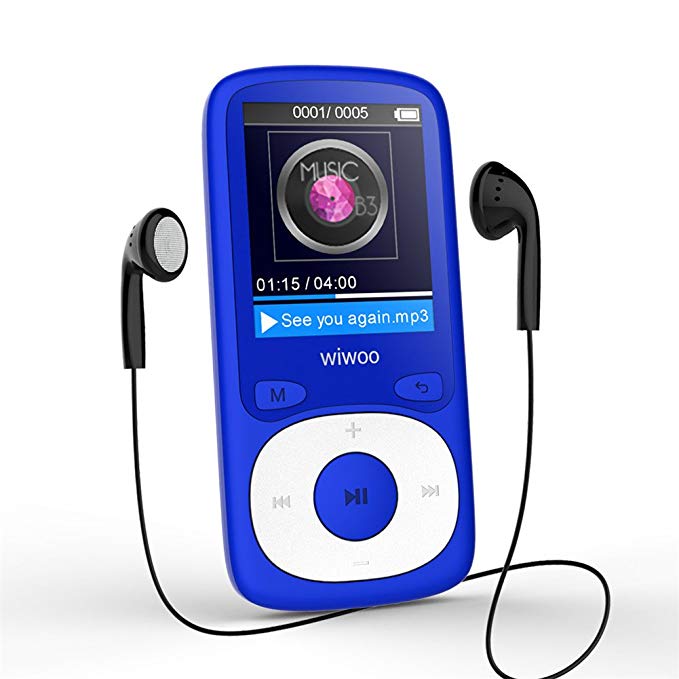 16GB MP3 Player with FM Radio, Lossless Sound Music Player with HD Headphone and Adjustable Sport Armband, Supports Up to 64GB (Blue)