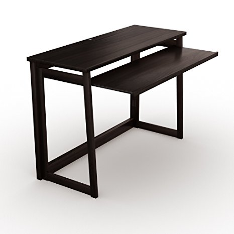 Stony-Edge Wooden Folding Computer Desk with Pull-Out Drawer and USB Port, For Office and Home. Espresso 40"