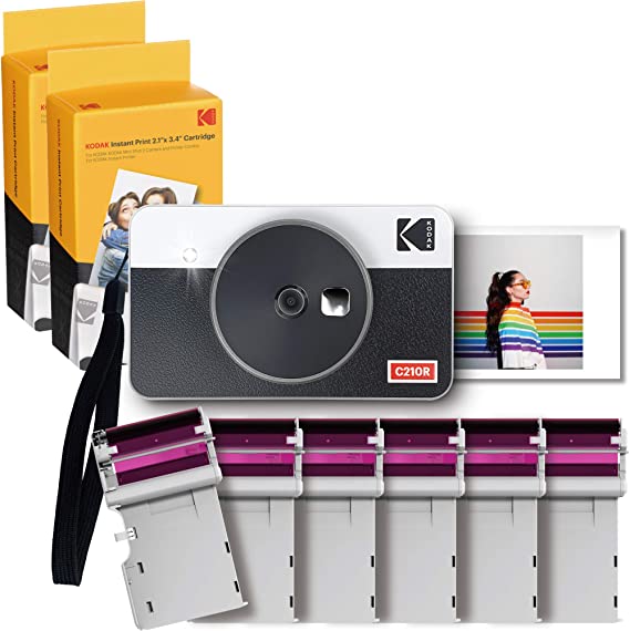 Kodak Mini Shot 2 Retro Portable Wireless Instant Camera & Photo Printer - White - 60 Sheets