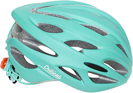 Critical Cycles Silas Bike Helmet with LED Safety Light Adjustable Dial and 24 vents