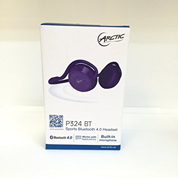 ARCTIC P324 BT (Purple) - Bluetooth (V4.0) Headset with Neckband - Headphones with integrated Microphone - Perfect for Sport