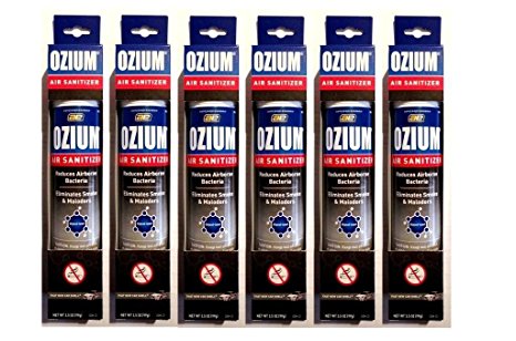 Ozium Smoke & Odor Eliminator Car & Home Air Sanitizer / Freshener, 3.5oz Spray New Car (Pack of 6)