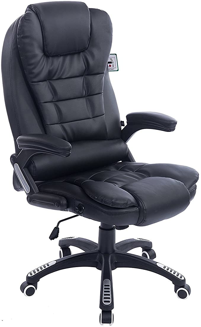 Cherry Tree Furniture Executive Recline High Back Extra Padded Office Chair, Black