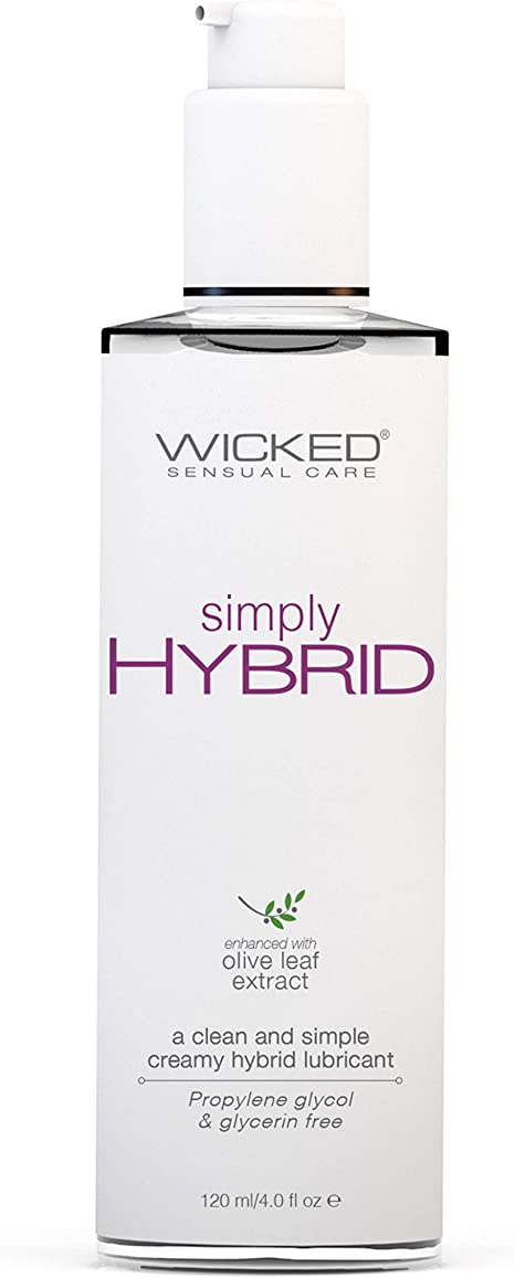 Wicked Sensual Care Simply Hybrid Lubricant - Made Without Glycerin, Propylene Glycol or Parabens and are Vegan and Cruelty Free- 4 Oz
