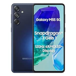 Samsung Galaxy M55 5G (Denim Black,8GB RAM,128GB Storage) | 50MP Triple Cam| 5000mAh Battery| Snapdragon 7 Gen 1 | 4 Gen. OS Upgrade & 5 Year Security Update| Super AMOLED  Display