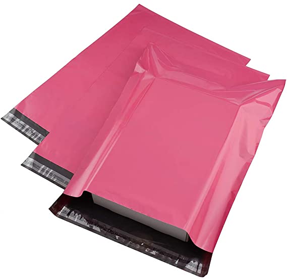 Metronic 100 Pack 6x9 Poly Mailer Envelopes Hot Pink Shipping Bags with Self Adhesive, Waterproof and Tear-Proof Postal Bags