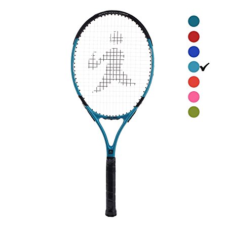 Jieling Radical Graphite-Aluminum Strung Tennis Racquet with Tennis Racket Bag,4 1/8inch Grip, Pink/Blue/Red/Green