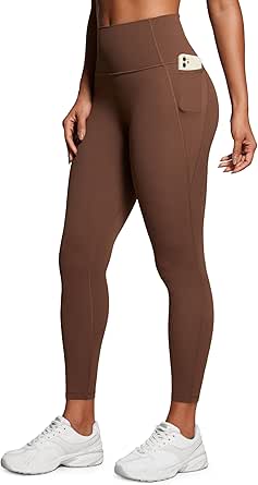 CRZ YOGA Womens Butterluxe Workout Leggings 25 Inches - High Waisted Gym Yoga Pants with Pockets Buttery Soft