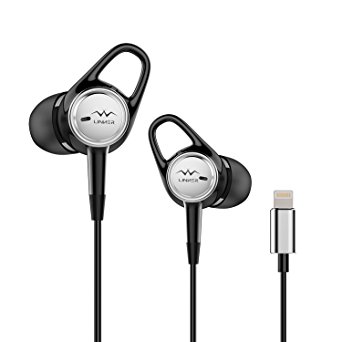 Linner Active Noise Cancelling Wired Earphones, Lightning In-Ear Headphones Earbuds with Built-In Mic and Remote (Comfortable and Secure Fit, MFi Certified) for iPhone 7 / plus, iPad, iPod -Space Gray