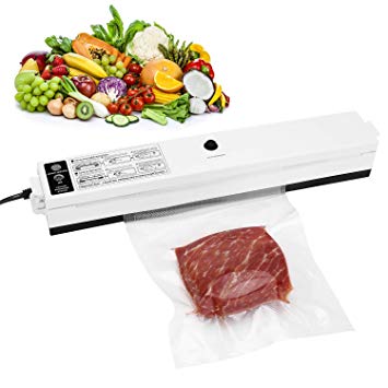 Vacuum Sealer, XBrands Food Sealer Machines One-button Vacuum Sealing System for Household Commercial Use of Food Preservation with Gift Vacuum Bag